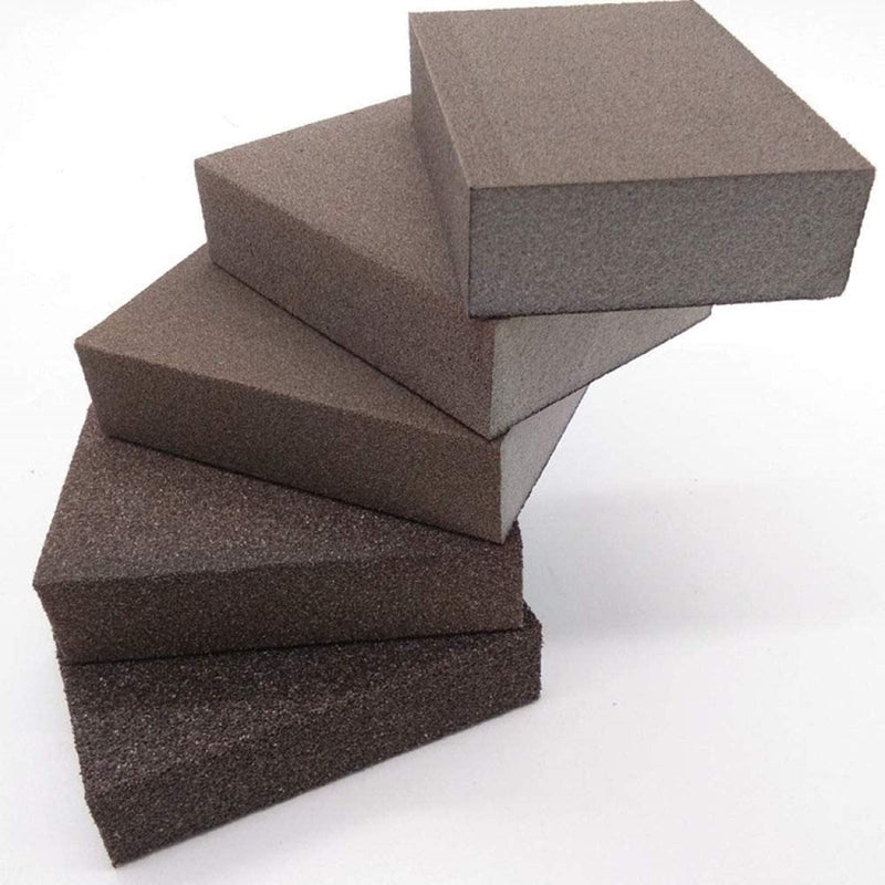 [Australia - AusPower] - 5 pieces sanding sponge, coarse/medium/fine/superfine, 5 different specifications, sanding pads assortment for wood, metal, wall foam, drywall Mix Körnung 