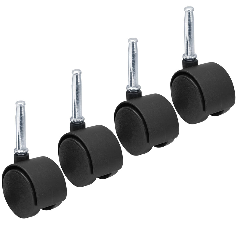 [Australia - AusPower] - 4pcs 1.5 Inch Swivel Caster Wheels, M8 Grip Neck Stem Caster Wheels, Heavy Duty Casters, Black Nylon Wheels Replacement for Furniture, Table, Cabinet, Shelf 1.5 Inch-M8 Grip Neck Stem 