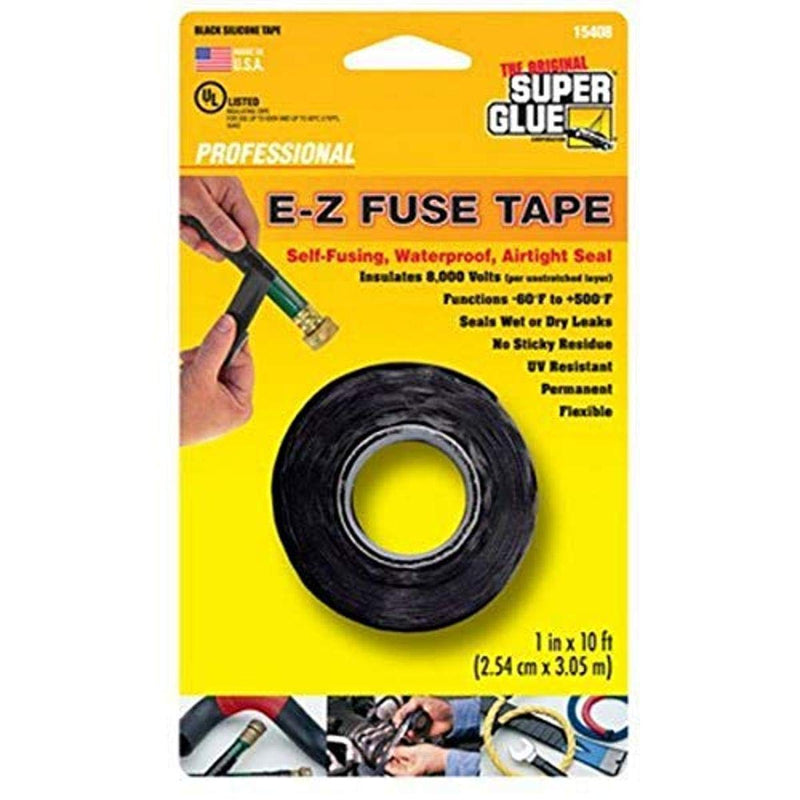 [Australia - AusPower] - Super Glue The Original 15408 E-Z Fuse Tape, black, 1 inches width x 10 feet length 1 Count (Pack of 1) 