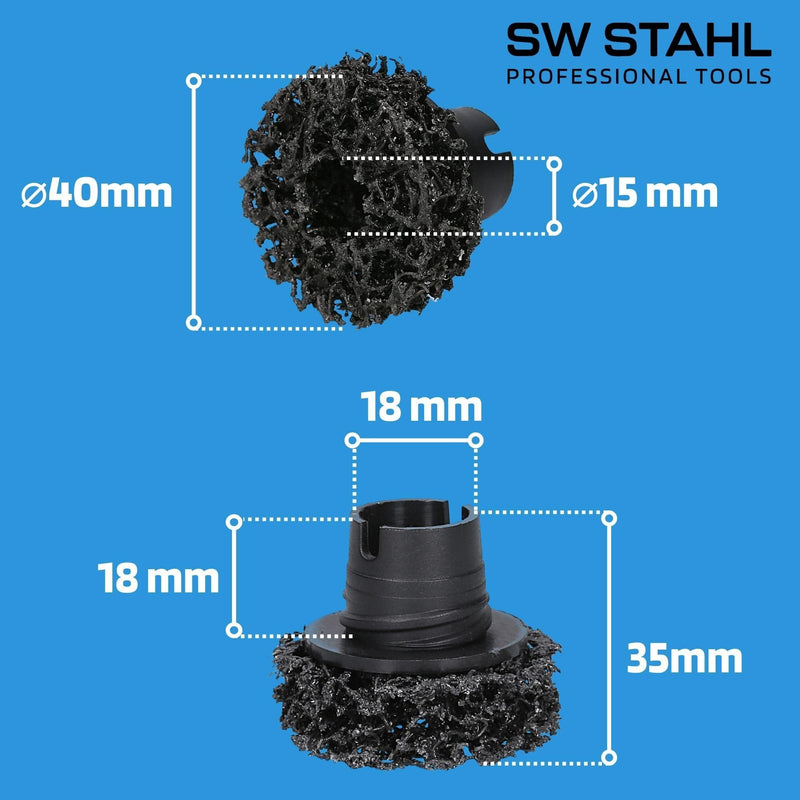 [Australia - AusPower] - SW-Stahl 10359L-2 Replacement Cleaning Discs for Wheel Hub Sanding Set 10359L, Pack of 6, Sanding Discs 40 mm Diameter, Wheel Hub Cleaning Brush, Rust Removal Accessories 
