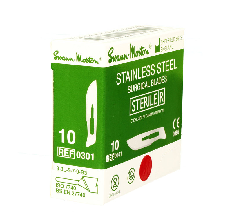 [Australia - AusPower] - Swann-Morton #10 Sterile Surgical Blades, Stainless Steel [Individually Packed, Box of 100] 