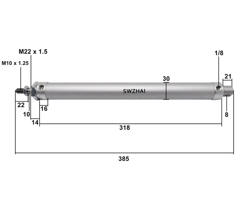 [Australia - AusPower] - Pneumatic Cylinder 25mm Bore 250mm Stroke, Mini Pneumatic Air Cylinders Double Action Single Rod Air Cylinder with Y Connector & 4 Pcs Pneumatic Quick Fitting (MAL25x250) 