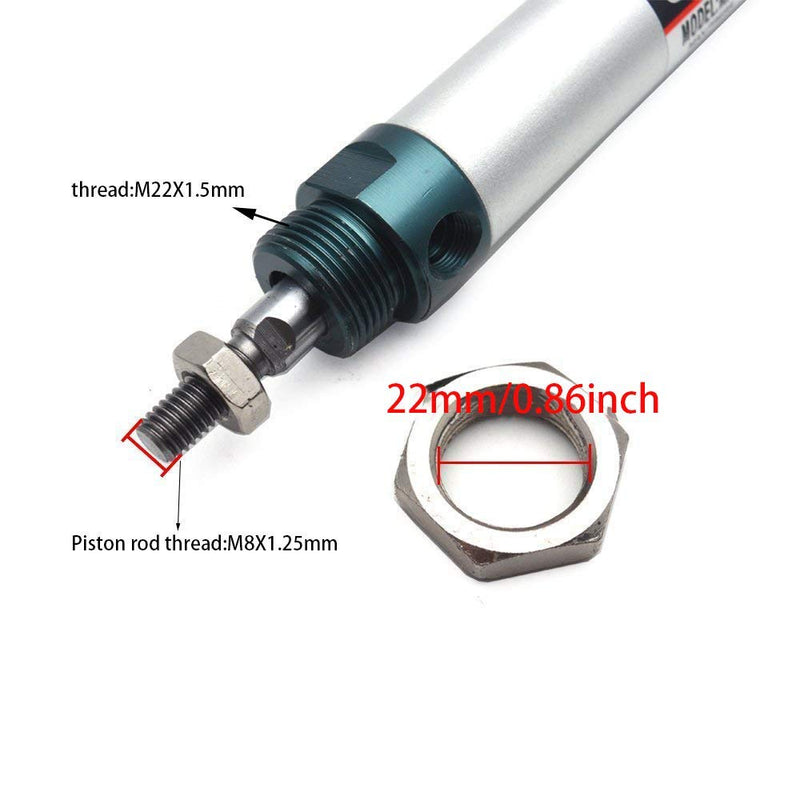 [Australia - AusPower] - Air Cylinder 20mm Bore 175 Stroke Pneumatic Cylinder Single Rod Dual Action with Y Connector and 4Pcs Pneumatic Quick Fitting MAL20*175 
