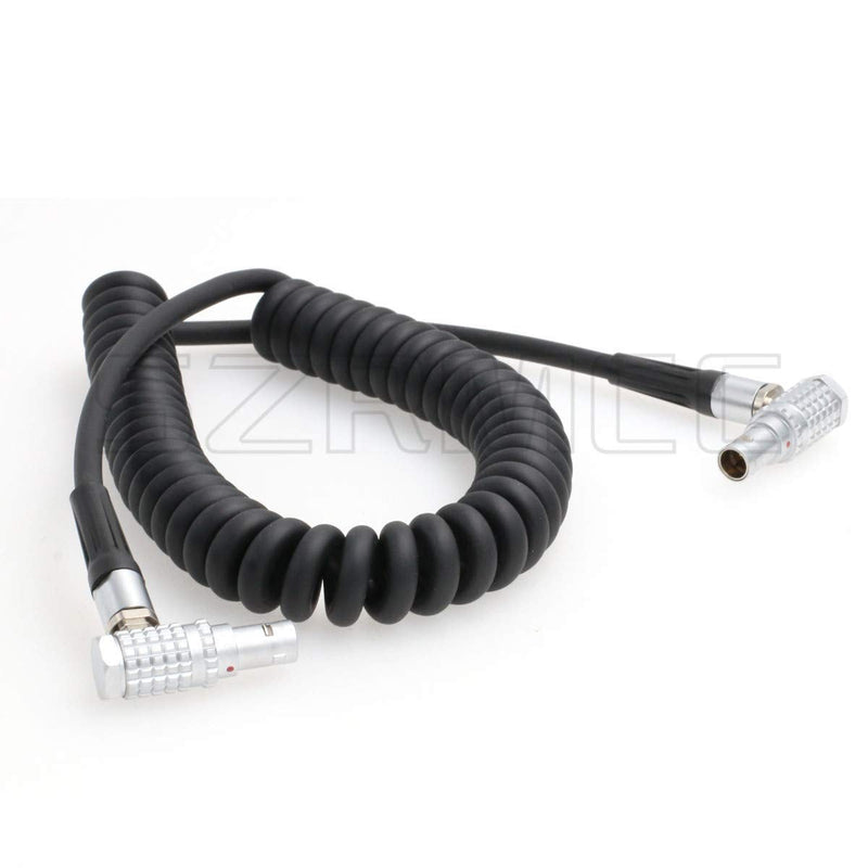 [Australia - AusPower] - SZRMCC 0B 2 Pin Right Angle Male to 0B 2 Pin Right Angle Male Coiled Power Cable for ARRI Alexa Camera AUX 2 pin 12V to Teradek Bond Bolt Cube (Coiled Cable) Coiled Cable Elbow 2 pin 