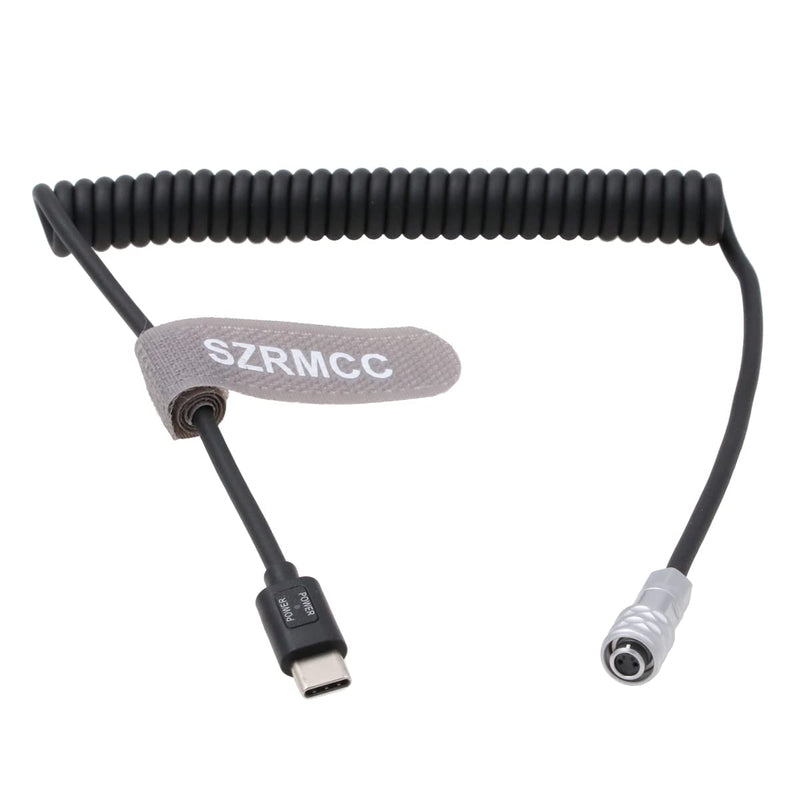 [Australia - AusPower] - SZRMCC BMPCC 4K 6K SF610 2 Pin to USB C Type-C PD Trigger Coiled Power Cable for Blackmagic Pocket Cinema Camera 4K 6k 