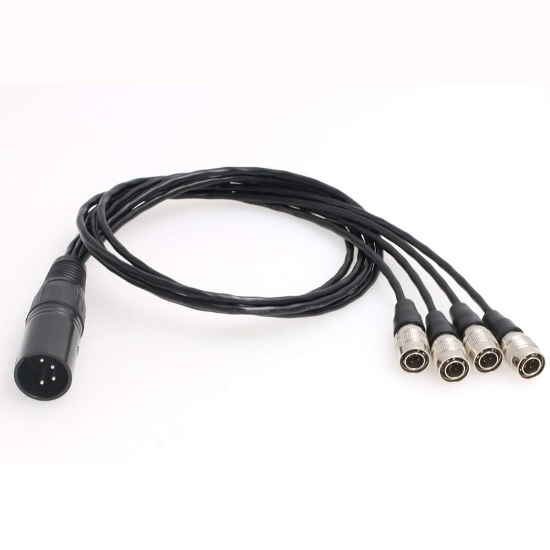 [Australia - AusPower] - SZRMCC XLR 4 Pin Male to 4 Split Hirose 4 Pin Male Power Cable for Zaxcom Sound Devices 688 664 Zoom F8 