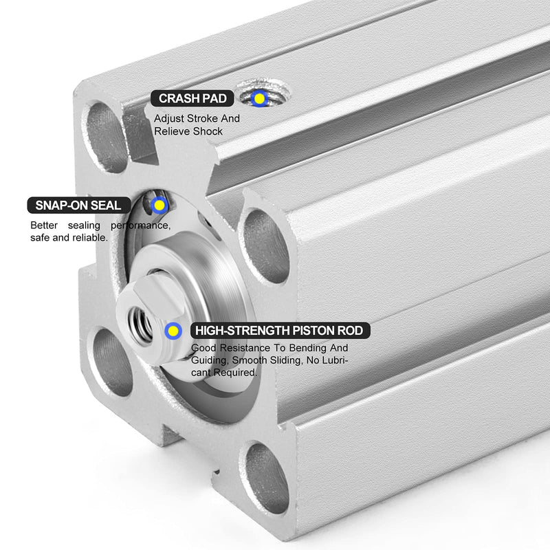 [Australia - AusPower] - TAILONZ PNEUMATIC 25mm Bore 50mm Stroke Pneumatic Small Thin Cylinder Aluminum Pneumatic Air Cylinder SDA25-50 Bore:25mm Stroke:50MM 