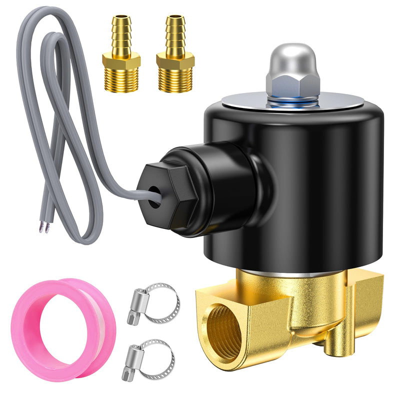 [Australia - AusPower] - TAILONZ PNEUMATIC 3/8 Inch NPT DC12V Brass Electric Solenoid Valve 2W040-10 Normally Closed Water, Air, Diesel 3/8" 