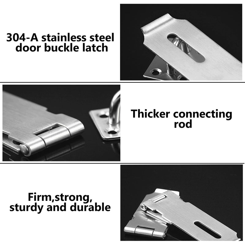 [Australia - AusPower] - 2Pcs Door Locks Hasp Latch,5 Inch 304 Stainless Steel Safety Packlock Clasp Hasp Lock Latch,Hinge Lock Padlock with Screws for Gates,Doors,Cabinets, Closets and More 5 INCH with CODE LOCK 