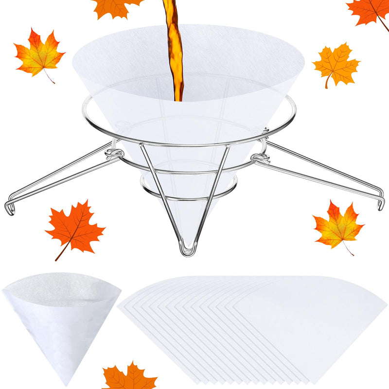 [Australia - AusPower] - Tandefio 16 Pcs Maple Syrup Filter Set 1 Maple Syrup Filter 15 Cloth Filter Cones Deep Fryer Oil Filter Stand Non Woven Filter Cone Cooking Oil Filter for Maple Syrup Making and Oil 