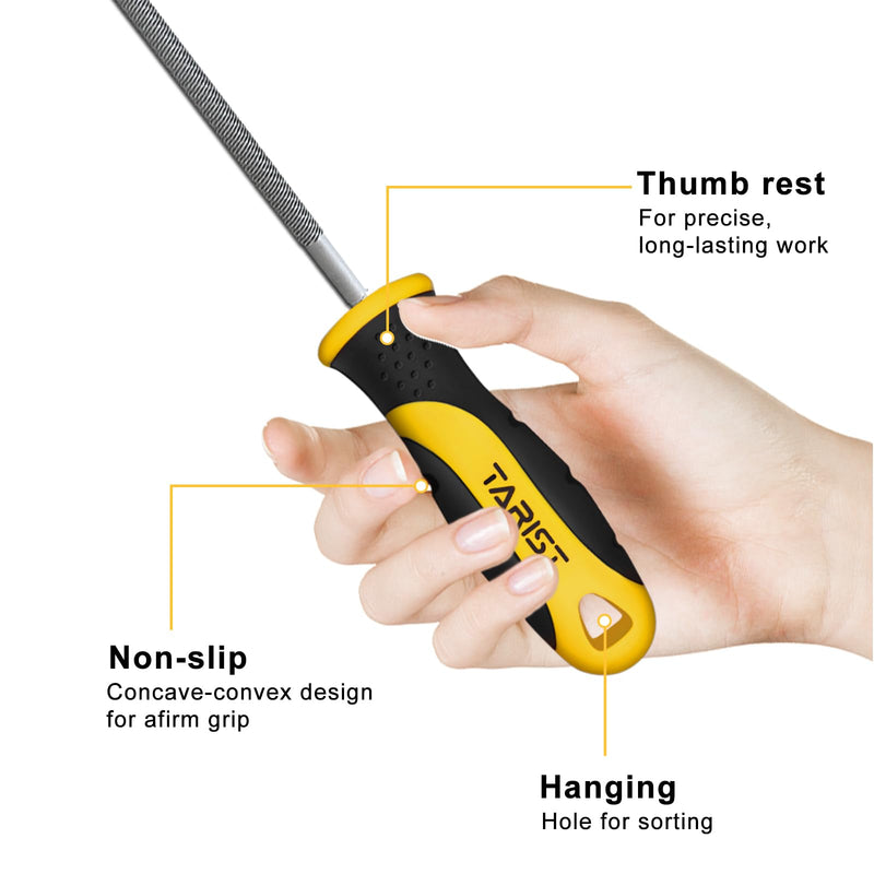 [Australia - AusPower] - TARIST 200 mm Round Metal File, Professional Rat Tail File Made of Carbon Steel, Tool Sharpener for Professionals and DIY Enthusiasts 200mm 