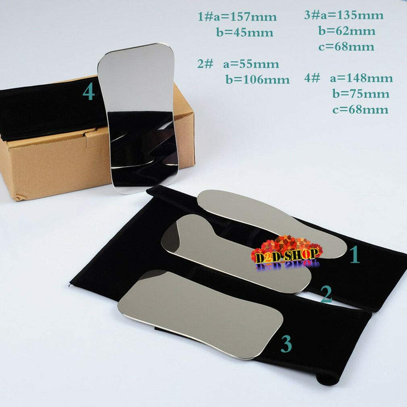[Australia - AusPower] - 4 x Dental Intraoral Clinic Stainless Steel Photography Mirrors & 10PCS Mouth Opener 