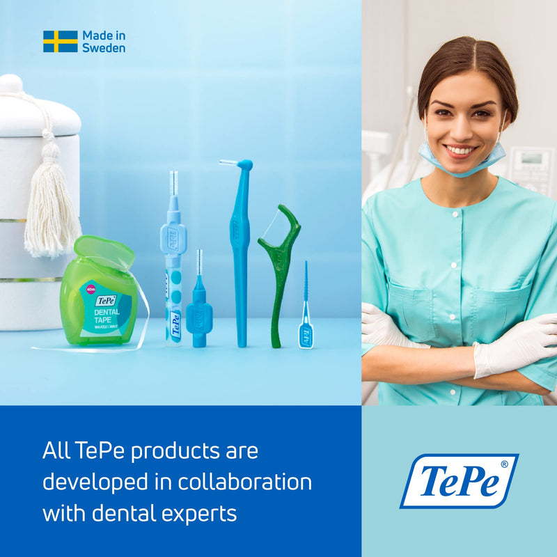 [Australia - AusPower] - TEPE Interdental Brush Angle, Angled Dental Brush for Teeth Cleaning, Pack of 6, 0.44 mm, Extra-Small/Small Gaps, Pink, Size 0 6 Count (Pack of 1) 