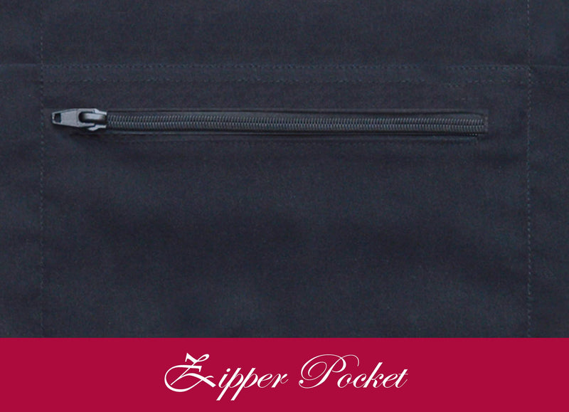 [Australia - AusPower] - 7 Pockets Server Aprons with Zipper Pocket (2 Pack) - Aprons for Women Men - Waiter Waitress Waist Half Apron 24x12 Black 