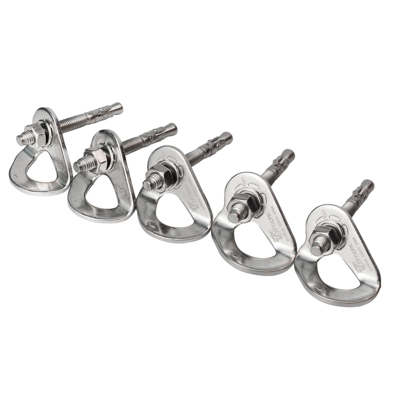 [Australia - AusPower] - 35kN UIAA Certified Heavy Duty Stainless Steel Climbing Bolt Hangers & Expansion Bolts Set, M10, Silver, 5pc Bolt Hanger+Bolt-5pc 10mm 