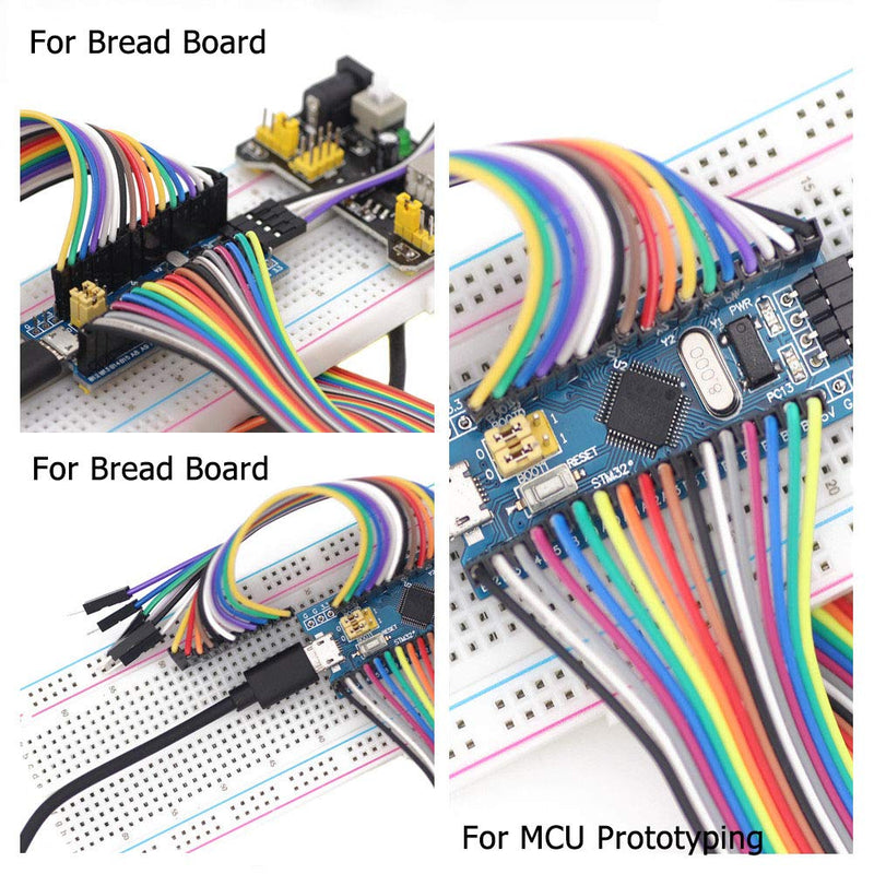 [Australia - AusPower] - Multicolored Breadboard Jumper Wire Dupont Kit for Arduino, Raspberry Pi (120 Wires - 10CM - 4INCH) 120 Wires - 10CM - 4INCH 