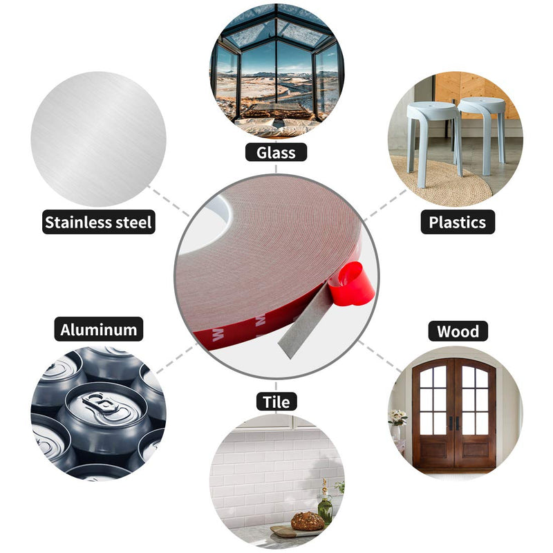 [Australia - AusPower] - ToLanbbt Double Sided Tape Heavy Duty Waterproof Mounting Adhesive Tape Foam Tape for LED Strip Lights Home Decoration Office Decorations (108Ft x 0.39" x 0.03") 108Ft x 0.39" x 0.03" 