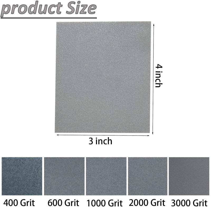[Australia - AusPower] - 20 Pcs 3 x 4 Inch 400-3000 Grit Sanding Sponge Set, Ultra Fine Sanding Sponges Pads, Soft Foam Hand Sander Block Wet Dry Sandpaper for Model Drywall Metal Wood Furniture Polishing 
