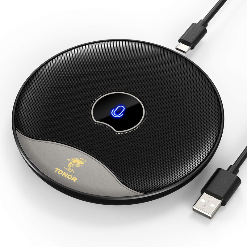 [Australia - AusPower] - TONOR USB Conference Microphone, 360° Omnidirectional PC Computer Condenser Mic with Mute Button for Online Meeting/Class, Zoom Call, Skype Chatting, Plug & Play (TM20) 