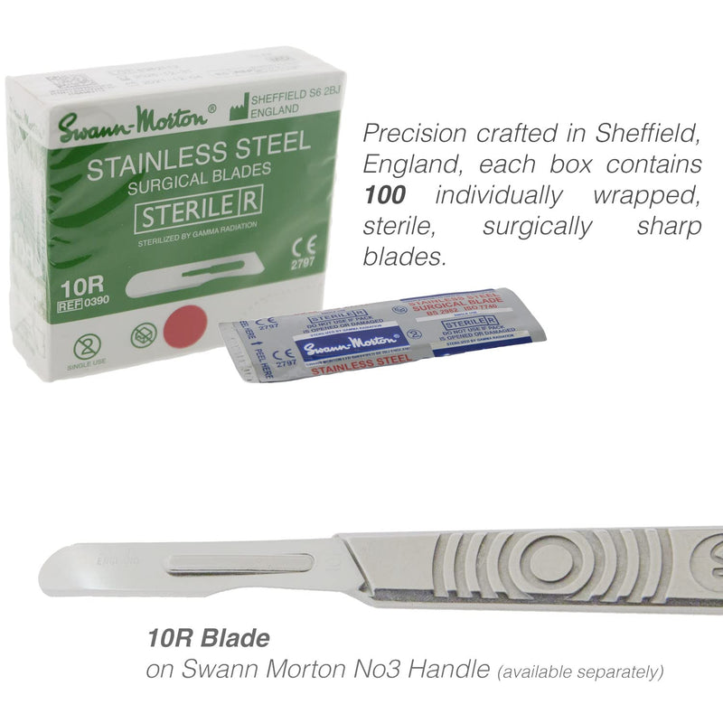 [Australia - AusPower] - Dermaplaning Kit Professional Swann Morton 10R Dermaplaning Blades, scalpel blade remover box, hemostat for ease of installing surgically sharp dermaplane blades (3 items) 