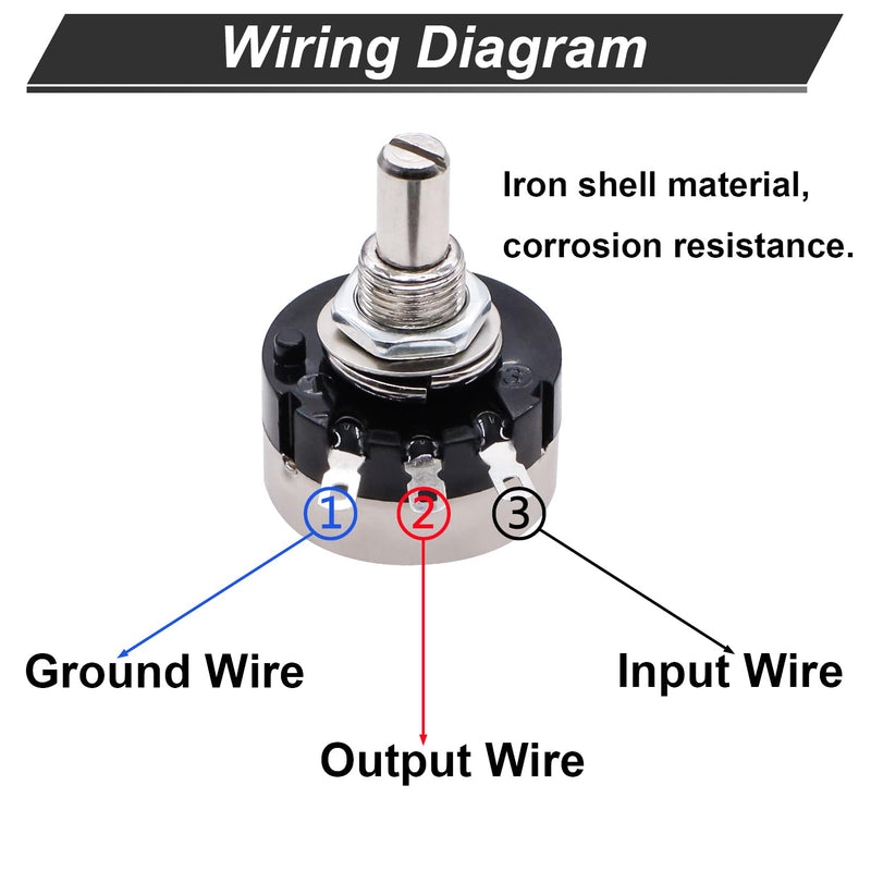 [Australia - AusPower] - TWTADE / 2pcs rv24yn20s b103 10k ohm Single Turn Rotary Carbon Linear Variable Potentiometer,Used for Inverter speed regulation. Motor speed control + 2pcs A03 knob + 2pcs dials 