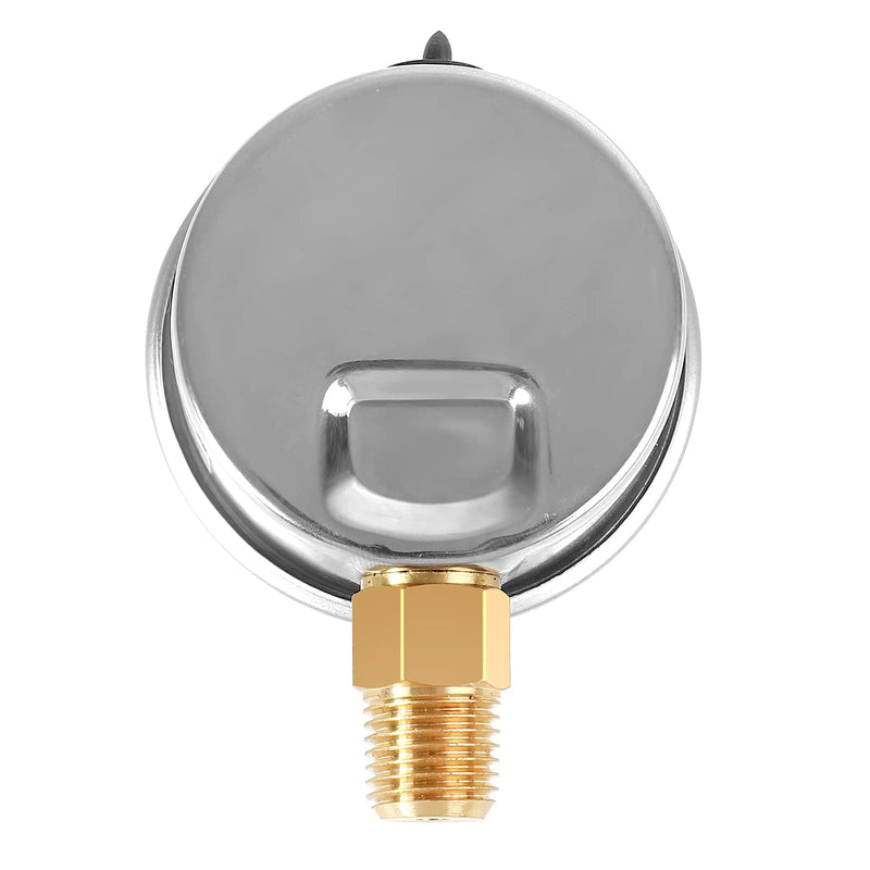 [Australia - AusPower] - Water Pressure Gauge, Glycerin Filled Pool Filter Pressure Gauge 0-50 PSI/350KPA,2" Dial and 1/4"NPT Bottom Mount, including Seal Tape 0-50PSI Lower Mount 
