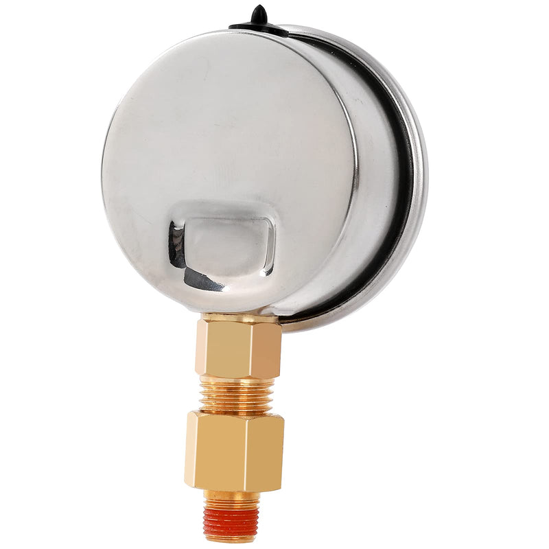 [Australia - AusPower] - Water Pressure Gauge, Glycerin Filled Pool Filter Pressure Gauge 0-50 PSI/350KPA,2" Dial and 1/4"NPT Bottom Mount, including Seal Tape 0-50PSI Lower Mount 