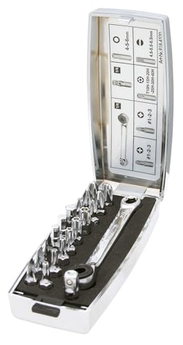 KS Tools 918.452 1/4-inch Chrome+ Tool Kit Ratchet (20 Pieces)