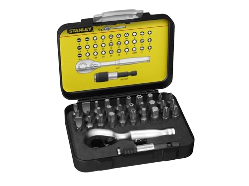 STANLEY FatMax® Bit & Ratchet Set, 32 Piece, Perfect for use in a Power Drill, Cordless Drills, Impact Driver, Electric Screwdriver, and Much More.