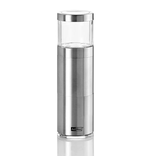 AdHoc Muskatino Nutmeg Grinder Spice Mill Razor Sharp PreciseCutDuo Blades Clear/Silver