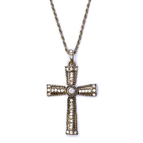 Bristol Novelty BA921 Jeweled Cross Necklace, Unisex-Adult, One Size Halloween