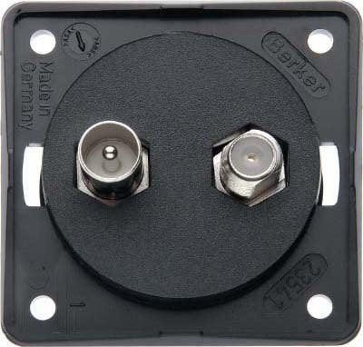 Brunner Accessories and Equipment Aerial Connection Socket TV/SAT Integro Black Matt Loose 71452