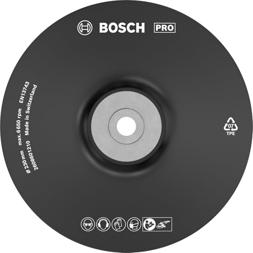 Bosch 1x PRO Backing Pad Soft for Large Angle Grinders, M14 Ø 230 mm