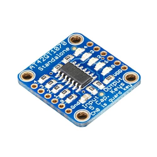 Adafruit 5-Pad Capacitive Touch Sensor Breakout - AT42QT1070 [ADA1362] - Adafruit Part Number: 1362 - In Stock & Ready to Ship - Infrared Connectivity - Electronic Component - Breakout Board - Sensor