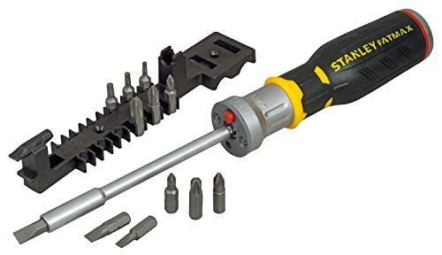 Stanley FMHT0-62689 Bit-Screwdriver with 12 Bits and LED, Black/Yellow, Set of 14 Piece