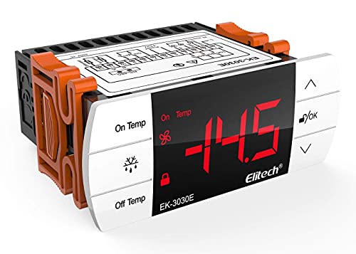 Elitech EK-3030E Digital temperature controller with touch screen, Thermostat with 2 relays, output control refrigeration, heating, defrost, fan, 2 probes