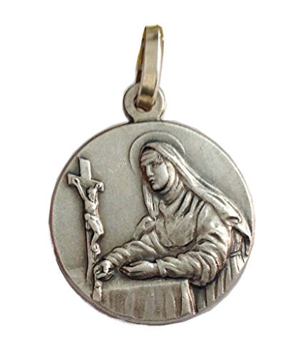925 STERLING SILVER MEDAL " SAINT RITA FROM CASCIA " PATRON OF LOST CAUSES