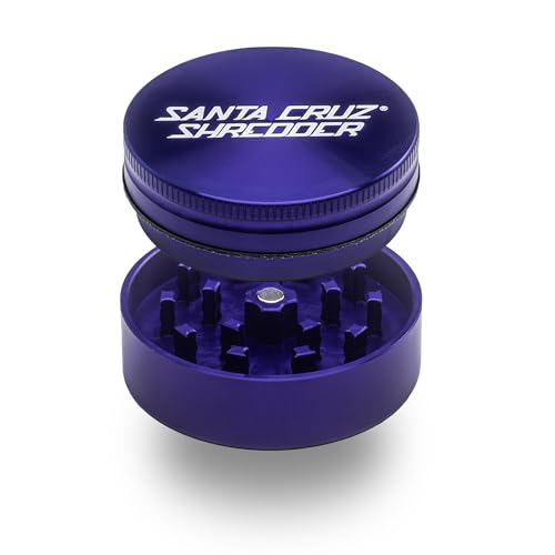 Santa Cruz Shredder Metal Herb Grinder Knurled Top for Stronger Grip 2-Piece 2.2" (Purple) Purple Medium (2.2 Inch)