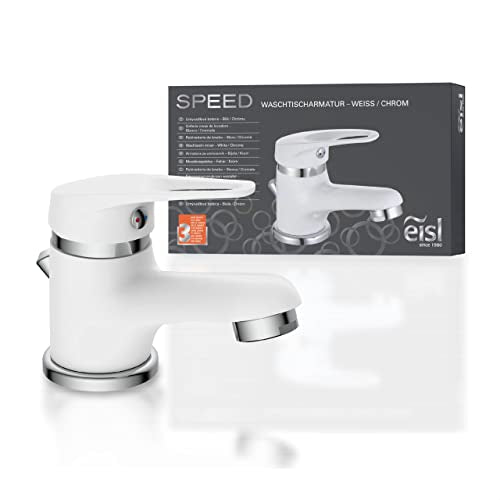 Eisl Speed Single-Handle Bathroom Sink Mixer Tap, Set of 1, White, NI075SCR-W Speed Waschtischarmatur Weiß