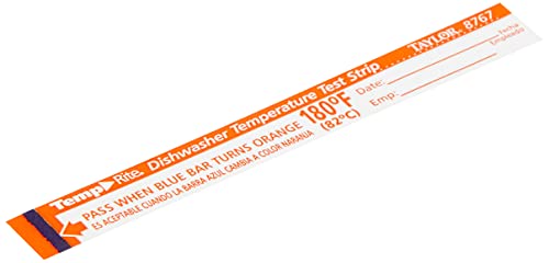 25x Vogue Dishwasher Temperature Test Strip 102x13mm Cleaning Supplies