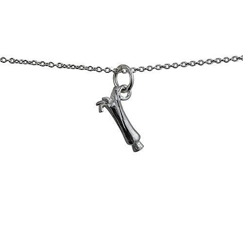 Silver 15x8mm Welsh Leek Pendant with a 1mm wide rolo Chain 60.0 Centimetres
