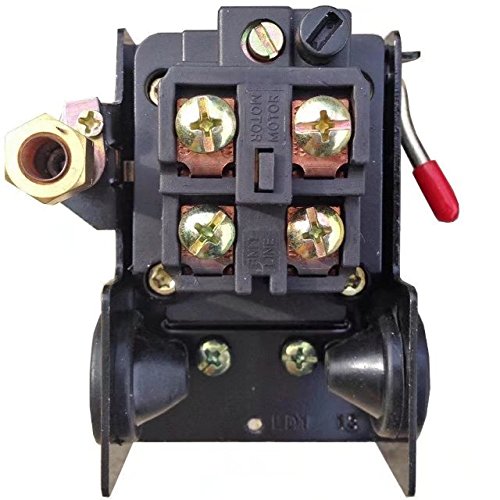 Pressure Switch for Air Compressor 90-125 psi Single Port Heavy Duty 26A Replaces Hubbell Furnas Square D Siemens Sears DEWALT Craftsman Black MAX Jenny Black and Decker
