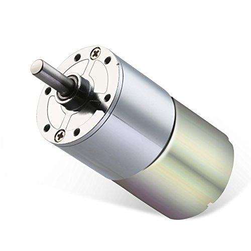 DC 24V 1000RPM Gear Motor High Torque Electric Micro Speed Reduction Geared Motor Centric Output Shaft 37mm Diameter Gearbox 1000 RPM 24 Volt