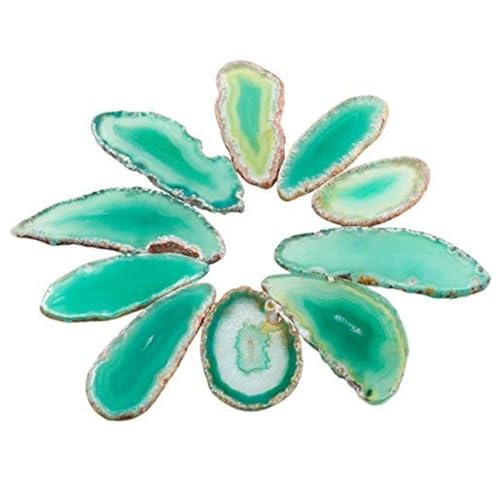 Set of 10 Natural Agate Slices Geode Irregular Stone for Wedding