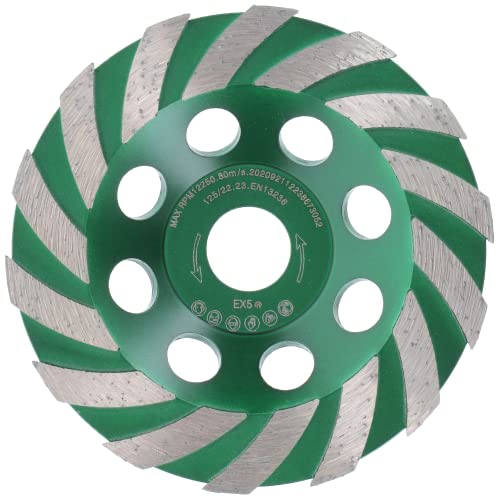 PRODIAMANT Premium Diamond Grinding Cup Wheel 125mm for Concrete and Masonry, Durable Industrial Grade, Fits 5 Inch Angle Grinders, Optimal for Professional Use 125 / 22,23mm Professional,Tool