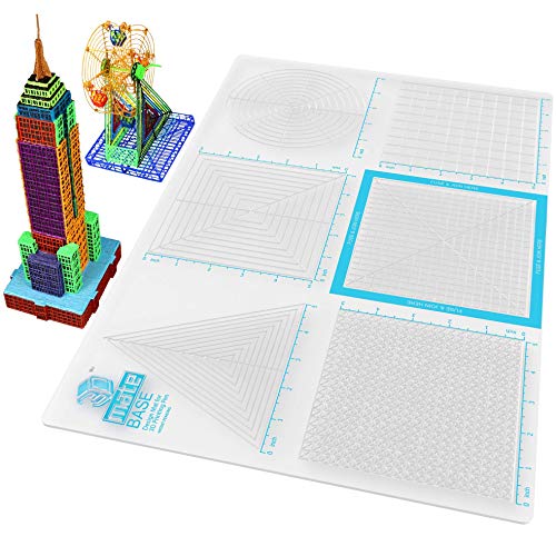 3Dmate Base - Transparent 3D Pen Mat 18 x 12 Inches with Fuse and Join Area - Flexible Two-Sided Heat-Resistant Silicone - 3D Pen Accessories Compatible with Stencils - STEM Activity for Kids, Adults BASE 18" x 12"