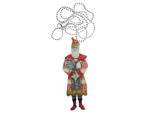 Miniblings Santa Claus Necklace 80Cm Wood Christmas Saint Nicholas