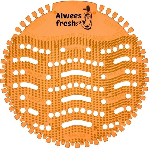 Alwees Fresh Urinal Mats Scented 10 Pieces - Anti-Splash Urinal Screens, Odour Neutraliser & Deodoriser Pads, Long Lasting Urinal Blocks, Fits Most Commercial & Home Urinals - Mango Mango - 10 pieces