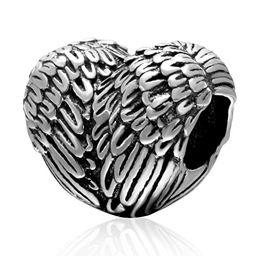 Feather Charm 925 Sterling Silver Wing Charm Angel Charm Love Charm Anniversary Charm for Pandora Charm Bracelet