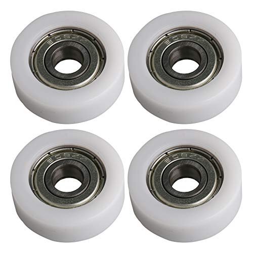 30MM OD 608ZZ Bearing Flat Groove Ball Bearing Guide Pulley Wheels Roller 93KG Load Bearing Furniture Pulley Pack of 4